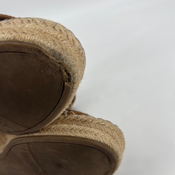 Franco Sarto Camera Calf Hair Leopard Print Espadrilles Wedge Sandals - Picture 10 of 16